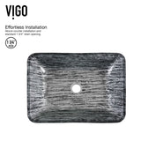 Titanium Glass Slate Grey Bathroom Sink/Basin Set with Lexington Faucet and Rectangular Vessel Y2T4 - product image 3