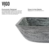 Titanium Glass Slate Grey Bathroom Sink/Basin Set with Lexington Faucet and Rectangular Vessel E3W8 - product image 8