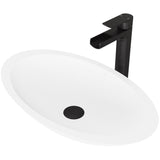 Wisteria MatteStone White Bathroom Sink/Basin Set with Amada Faucet and Oval Composite Vessel I9F7 - product image 1