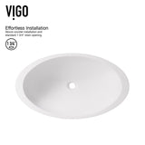 Wisteria MatteStone White Bathroom Sink/Basin Set with Amada Faucet and Oval Composite Vessel I9F7 - product image 8