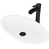 Wisteria MatteStone White Bathroom Sink/Basin Set with Niko Faucet and Oval Composite Vessel L8B3 - product image 1