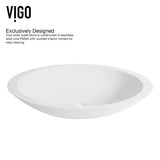 Wisteria MatteStone White Bathroom Sink/Basin Set with Niko Faucet and Oval Composite Vessel L8B3 - product image 5