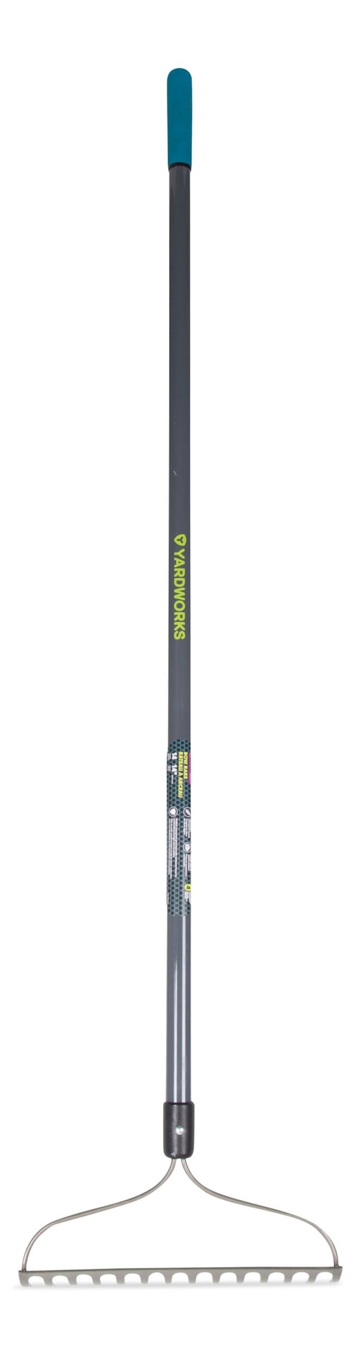 Metal 14-Tine L-Shaped Bow Rake, 60-in, Fibreglass Shaft F7A4