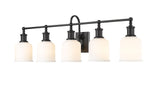 Bryant 5-Light Vanity Light, Black with Opal Shade L1J9 - product image 1