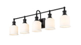 Bryant 5-Light Vanity Light, Black with Opal Shade C2X7 - product image 3