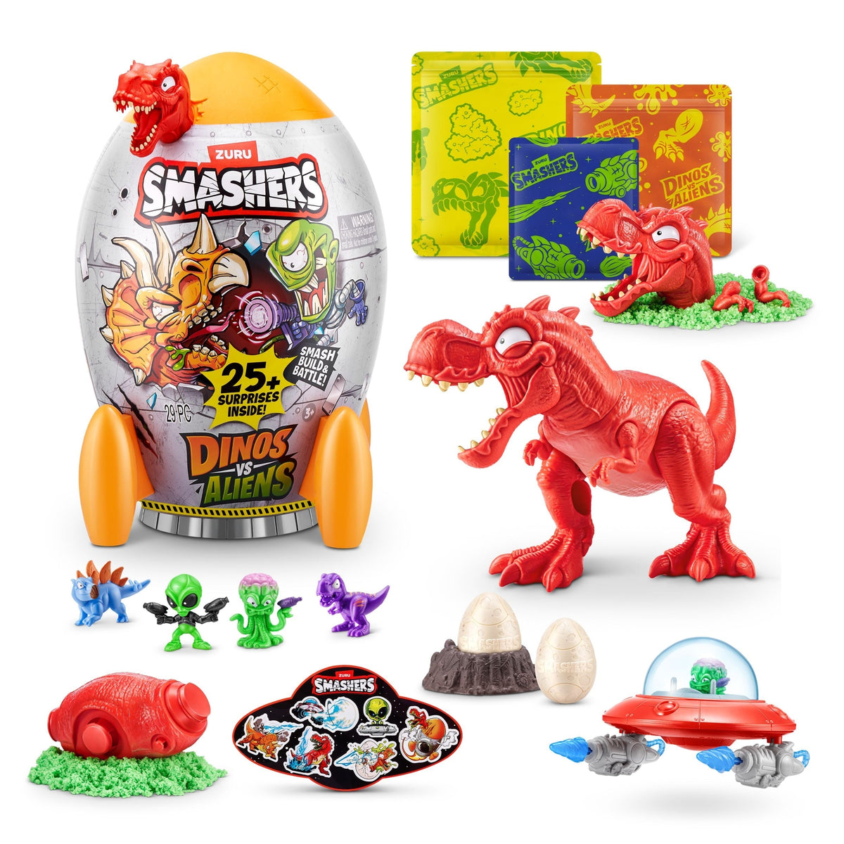 Smashers Dino Vs Aliens Rocket Ship Mystery Playset Capsule for Ages 3+, Assorted Figures H2R3 - product image 1