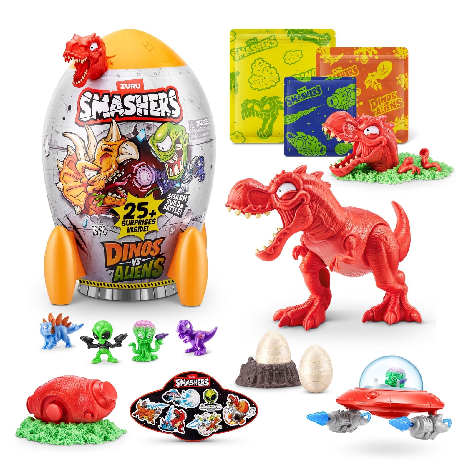 Smashers Dino Vs Aliens Rocket Ship Mystery Playset Capsule for Ages 3+, Assorted Figures Q6E4 - product image 1