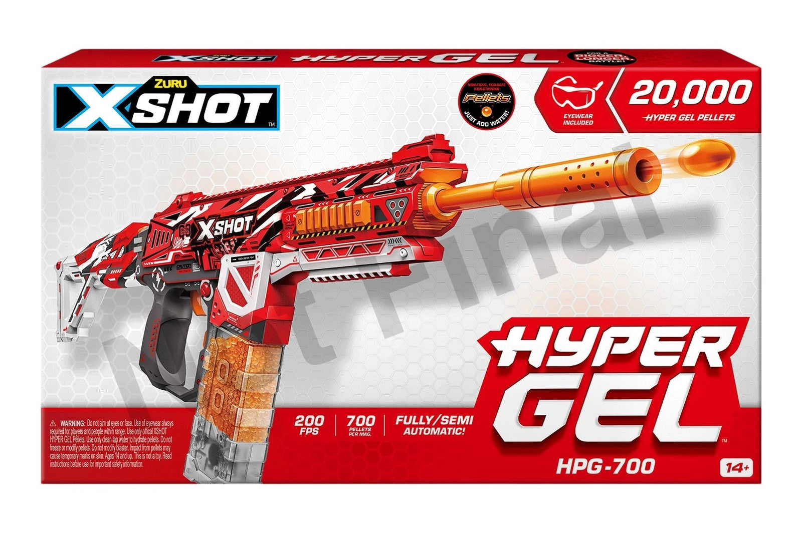 X-Shot Hyper Gel HPG-700 Fully Semi-Automatic Large Blaster, Ages 14+ J3M9 - product image 2