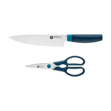 Now Multi-Purpose Stainless Steel Chef's Knife & Scissors/Shears Set, Blue, 2-pc P6W1 - product image 1
